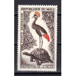 Mali 1963 poste aerienne : faune - timbre 25 f. brun - violet, rouge et jaune neuf *