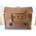 Mallette sacoche besace rigide p. t. t. facteur poste 1970 collector cuir france