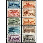 Maroc, protectorat franais 1928, belle srie complte poste arienne timbres yvert 12 a 21, au profit ...