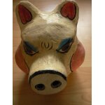 Masque de cochon en papier et pltre. fabrication a la main en indonsie