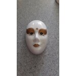 Masque v�nitien porcelaine blanc et dor�