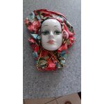 Masque vnitien porcelaine vert et rouge