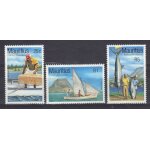 Maurice 1983 : ressources de la p�che : nasse tress�e / bateau de p�che / p�che sportive avec poissons ...
