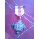 Medaille fin medaille et son ruban , pelerinage rosaire nd de lourdes, saint dominique protegez nous ...