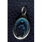 M�daille ovale avec image pieuse vierge marie