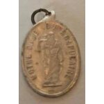 M�daille religieuse ancienne � notre - dame du scapulaire & sacr� - c?ur � 2 cm