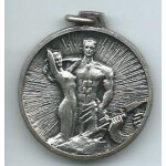 M�daille sculpture humaine (artiste, body building, art, culture, sport) - -