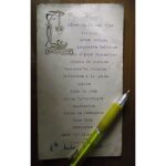 Menu d�ner du 10 mai 1934. cr�me savigny langouste bellevue canap� d'york florentine salmis de pintade ...