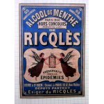 Mini affiche alcool de menthe ricqles plastifi�e