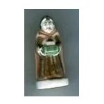 Mini f�ve - cr�che : personnage - socle blanc