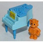 Mini figurine chat jardinier avec un piano - srie chats et meubles de maison (kinder 1997)