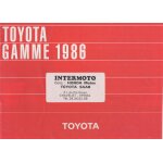 Mini catalogue prospectus gamme toyota en 1986 avec tercel, 3 versions corolla, camry, celica, celica ...