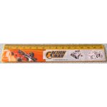 Mini rgle plate de 15cm action man - fond orange - largeur 2. 8cm