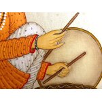 Miniature indienne - peinture moghol - oeuvre de style oriental - art traditioinnel, inde