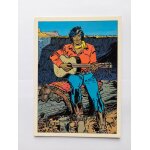 Moebius / jean gir - 1984 - carte postale couleur  blueberry / western song  - editions aedena 1 / 4 ...