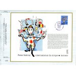 Monaco document philatlique cef n 109 festival international du cirque premier jour 9 / 11 / 1976 timbre ...