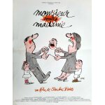 Monsieur contre madame - v�ritable affiche de cin�ma pli�e - format 40x60 cm - de claudine bories - illustrati ...