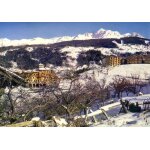 Montchavin - la plagne, la station, les montagnes de l'arc et l'aiguille grive