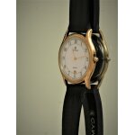 Montre cyma, suisse, 18 k plaqu or, quartz, bracelet cuir lzard