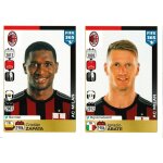 N586 / n587 - stickers image panini fifa 365 ( 2016 ) - cristian zapata / ignazio abate - ac milan