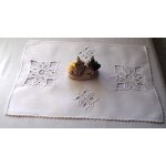 Napperon ancien brod main . broderie appele renaissance ou broderie colbert . bordure festonne avec ...