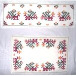 Napperons point compt� brod� main bordure point de tige et ourlet cousu main
