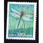 Norvege oblit�ration ronde used stamp insecte libellule dragonfly 1998