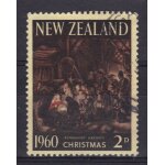 Nouvelle - zelande 1960 dominion britannique : la nativit�, d'apr�s rembrandt - timbre oblit�r�