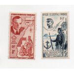 A. o. f - lot de 2 timbres neufs poste arienne - saint - exupry - centenaire des troupes africaines ...