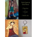 Pack one piece monkey d luffy ( figurine 15 cm + poster + porte - cl? )
