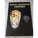 Paco rabanne - eau my gold / lady million abribus - 120x175cm - affiche / poster envoi en tube