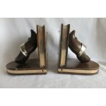 Paire de serre livre sabots bois et laiton