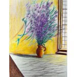 Pastel huil� original nature morte