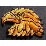 Patch jaune thermocollant / ecusson tete d'aigle rapace oiseau eagle patche a coudre