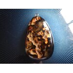 Pendentif en agate red fire, rouge et noir - 4. 6 cm avec l'accroche en m�tal. magnifique pierre. lot ...