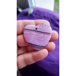 Pendentif en agate rose, blanc et noir avec veines de dragon. 4. 4 cm. magnifique pierre aux couleurs ...