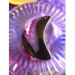 Pendentif clair de lune en agate, noir et violet - 4. 2 cm. magnifiques couleurs. lot 1975