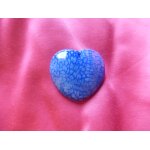 Pendentif coeur en agate. bleu avec veines de dragon et belle transparence a la lumi�re. 4 cm. magnifique ...