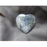 Pendentif coeur en agate. marron, gris et transparent, avec veines de dragon. 4. 4 cm. magnifique pierre ...