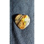 Pendentif coeur en agate. marron et transparent. 4. 2 cm. magnifique pierre aux couleurs harmonieuses. ...