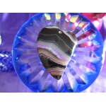 Pendentif coeur en agate noir et violet - magnifiques couleurs avec superbe transparence a la lumi�re. ...
