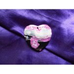 Pendentif coeur en agate onyx. rose et dor�. 4. 5 cm. magnifique pierre aux couleurs harmonieuses, une ...