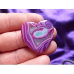 Pendentif coeur en agate onyx. rose, violet et blanc. 3. 6 cm. magnifique pierre aux couleurs harmonieuses, ...
