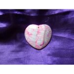 Pendentif coeur en agate. rose et blanc. 4. 6 cm. superbe pierre aux couleurs originales. parfaite id�e ...