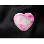Pendentif coeur en agate. rose et blanc avec veines de dragon. 4. 6 cm. magnifique pierre aux couleurs ...