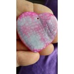 Pendentif coeur en agate rose et blanc. veines de dragon dans le motif. 4. 3 cm. parfaite ide de cadeau. ...