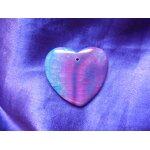 Pendentif coeur en agate. rose et bleu avec veines de dragon. 4. 2 cm. magnifique pierre aux couleurs ...