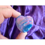 Pendentif coeur en agate. rose et bleu avec veines de dragon. 4. 5 cm. magnifique pierre aux couleurs ...