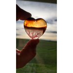 Pendentif coeur en agate. rose et noir. 4. 3 cm. superbe pierre aux couleurs vives et a la belle transparence ...