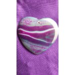 Pendentif coeur en agate violet. 4 cm. motif unique. une des plus belles pierres de ma collection. lot ...